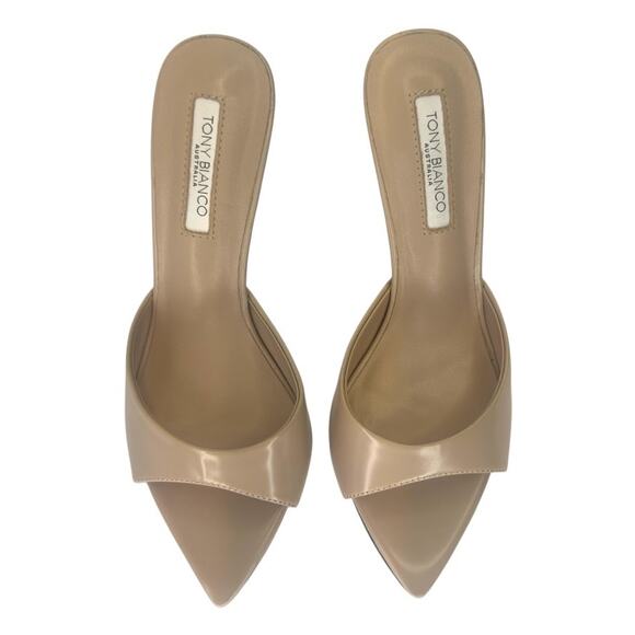 Tony Bianco Women's NWOB Malibu Creme Hi Shine Sandals Size 8 Cream Tan Heels - Picture 2 of 11